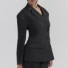 Hudson zwarte Blazer met zandloperfiguur