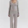 Hunter Grey kasjmier broek met rechte pijpen