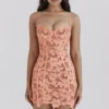 Ilayda Sorbet mini-jurk met geborduurde bloemenkant