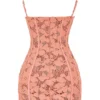 Ilayda Sorbet mini-jurk met geborduurde bloemenkant