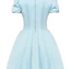 Imani Delicate Blue Satin Pleated Mini Jurk