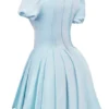 Imani Delicate Blue Satin Pleated Mini Jurk