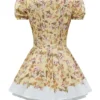 Imani mini-jurk van geplooid katoen met honingbloemenprint
