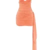 India Sorbet gerimpelde mini-jurk