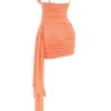 India Sorbet gerimpelde mini-jurk