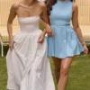Ingrid mini-jurk van twill in Toscaans blauw