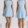 Ingrid mini-jurk van twill in Toscaans blauw