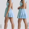 Ingrid mini-jurk van twill in Toscaans blauw