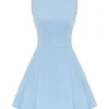 Ingrid mini-jurk van twill in Toscaans blauw