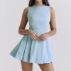Ingrid mini-jurk van twill in Toscaans blauw