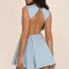 Ingrid mini-jurk van twill in Toscaans blauw