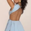 Ingrid mini-jurk van twill in Toscaans blauw