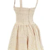 Isadora Gingerbread Gingham mini-jurk