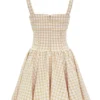 Isadora Gingerbread Gingham mini-jurk