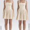 Isadora Gingerbread Gingham mini-jurk