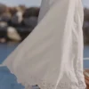 Isorella witte maxi-rok van katoen met broderie anglaise