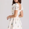 Issa crèmekleurige katoenen mini-jurk met bloemenprint