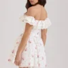 Jaide mini-jurk met bloemenprint van stretchkatoen en schouderloos korset