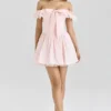 Jaide Roze Stretch Katoenen Off-Shoulder Korset Mini-jurk