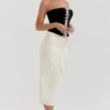 Jaina zwarte & vintage crèmekleurige strapless korsettenjurk