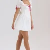 Jana witte mini-jurk met pofmouwen en broderie anglaise
