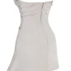 Jasmine Oyster gedrapeerde strapless korsetjurk