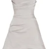 Jasmine Oyster gedrapeerde strapless korsetjurk
