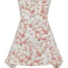 Jasmine Rose Print gedrapeerde korsettenjurk