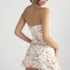 Jasmine Rose Print gedrapeerde korsettenjurk