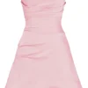Jasmine roze roze gedrapeerde strapless korsettenjurk