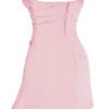 Jasmine roze roze gedrapeerde strapless korsettenjurk