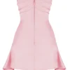 Jasmine roze roze gedrapeerde strapless korsettenjurk