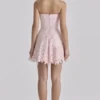 Jemima Roze Strapless Cut-Out Broderie Anglaise Mini-jurk
