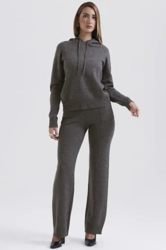 Jionni antracietgrijze Hoodie van kasjmiermix