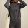Jionni antracietgrijze Hoodie van kasjmiermix