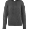 Jionni antracietgrijze Hoodie van kasjmiermix