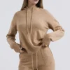 Jionni Camel Hoodie van kasjmiermix