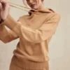 Jionni Camel Hoodie van kasjmiermix