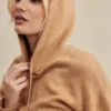 Jionni Camel Hoodie van kasjmiermix