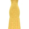 Joan Apricot maxi-jurk met vetersluiting aan de achterkant