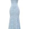 Joan Bluebell maxi-jurk met vetersluiting aan de achterkant