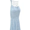 Joan Bluebell maxi-jurk met vetersluiting aan de achterkant