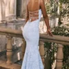 Joan Bluebell maxi-jurk met vetersluiting aan de achterkant