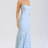 Joan Bluebell maxi-jurk met vetersluiting aan de achterkant