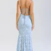 Joan Bluebell maxi-jurk met vetersluiting aan de achterkant