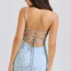 Joan Bluebell maxi-jurk met vetersluiting aan de achterkant