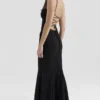 Joan zwarte kanten maxi-jurk