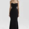 Joan zwarte kanten maxi-jurk