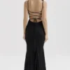 Joan zwarte kanten maxi-jurk