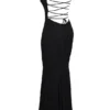 Joan zwarte kanten maxi-jurk